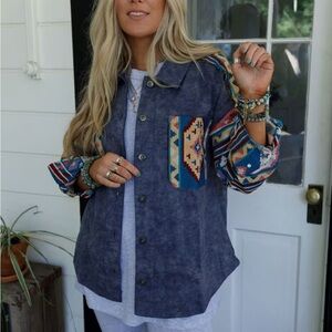 NWT Scout Jacket Three Birds Nest S Boho Aztec Sleeve Coat